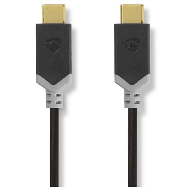 USB-C auf USB-C Ladekabel USB 3.2 Gen 2 - 10 Gbit/s Datenübertragung & 4K Bildauflösung - 100W, 1m, Anthrazit - Für Handy, PC & MacBook