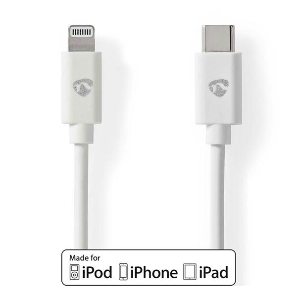 3er-Set iPhone Ladekabel, Lightning Kabel, USB-C, Apple MFi Zertifiziert, 1 m, weiss ideal für Iphone 6, 7, 8, 9, X, XS, 11, 12, 13, 14, Pro / Max