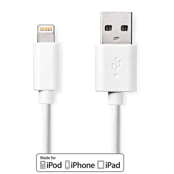 iPhone Ladekabel, Lightning Kabel, USB-A, Apple MFi Zertifiziert, 1 m, weiss ideal für Iphone 6, 7, 8, 9, X, XS, 11, 12, 13, 14, Pro / Max