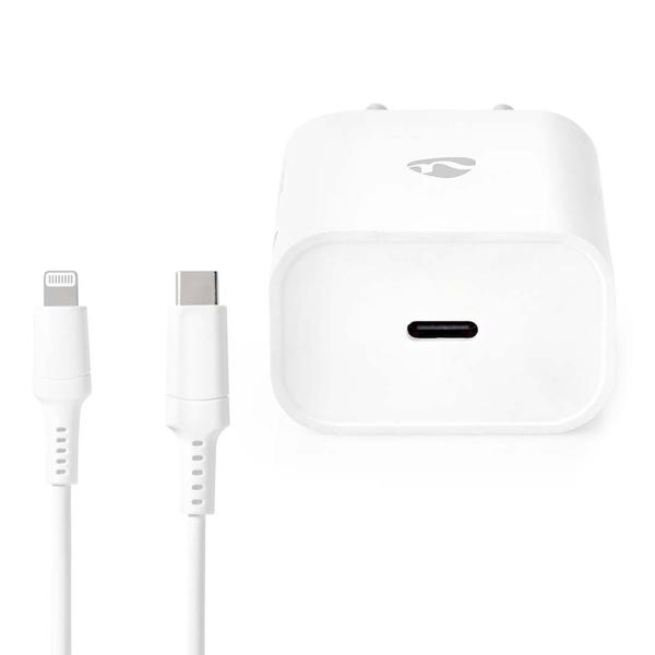 2er-Set Schnell Ladegerät mit USB- C auf Lightning Ladekabel, 1m, Quick Charge Set, USB Netzteil u. Kabel für iPhone 7, 8, 9, X, 11, 12, 13, 14, PRO / MAX