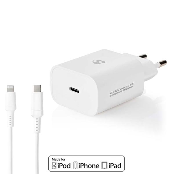 2er-Set Schnell Ladegerät mit USB- C auf Lightning Ladekabel, 1m, Quick Charge Set, USB Netzteil u. Kabel für iPhone 7, 8, 9, X, 11, 12, 13, 14, PRO / MAX