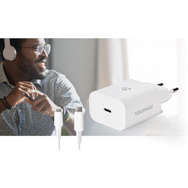 2er-Set Schnell Ladegerät mit USB- C auf Lightning Ladekabel, 1m, Quick Charge Set, USB Netzteil u. Kabel für iPhone 7, 8, 9, X, 11, 12, 13, 14, PRO / MAX