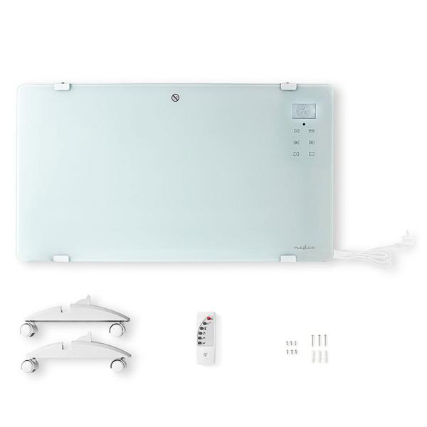 WLAN Konvektor Heizung, 2000 Watt - App, Alexa/Google Home, IP24, Fernbedienung, Glasfront, weiss – komfortable, intelligente Heizlösung