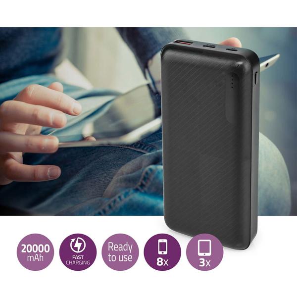 Leistungsstarke Powerbank 20.000 mAh – Schnelllade-Funktion mit 18W, LED-Anzeige – 1x USB-A & 1x USB-C – kompakt, zuverlässig & ideal für unterwegs