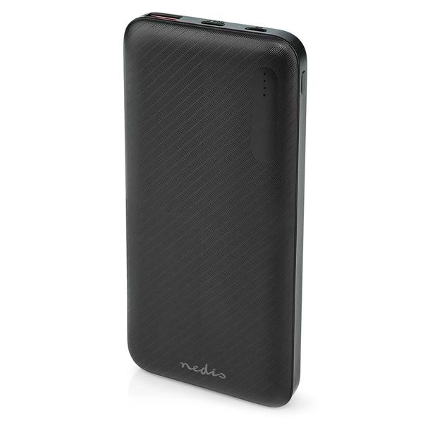 Powerbank 10.000 mAh – schnelles Aufladen mit 18 W, LED-Anzeige, kompakt & leicht, USB-C & USB-A, ideal für unterwegs, schwarz
