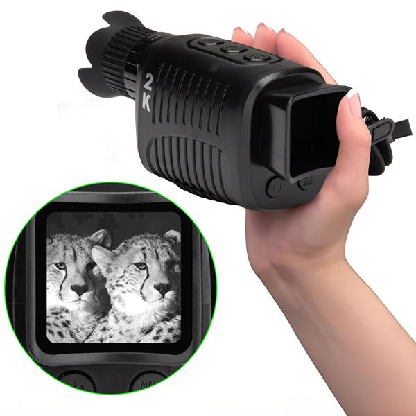 Professionelles Monokulares Infrarot Nachtsichtgerät, Foto und Video, Sicht bis 500m , 2k Videoaufnahmen, 5-fach Zoom, TFT Farbdisplay