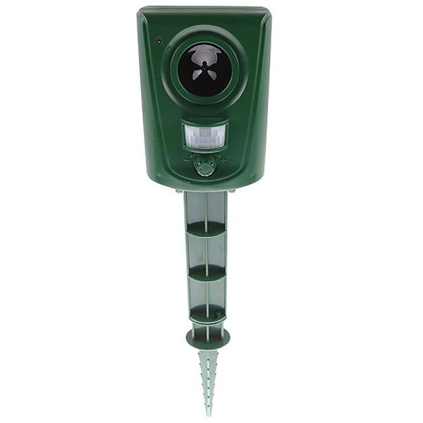 Hochwirksamer Ultraschall Tiervertreiber, grün, Tierschreck, grosse Reichweite und Erfassungswinkel von 110° für Katzen, Hunde, Marder