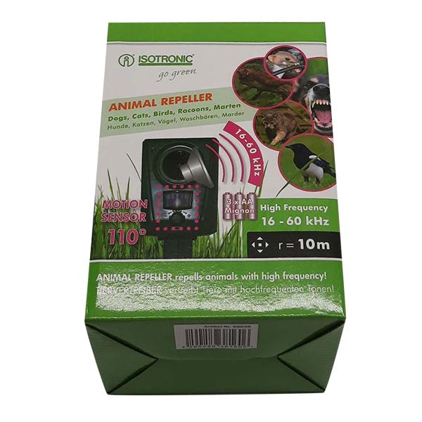 Hochwirksamer Ultraschall Tiervertreiber, grün, Tierschreck, grosse Reichweite und Erfassungswinkel von 110° für Katzen, Hunde, Marder