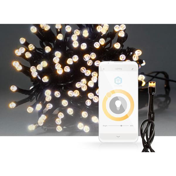 SmartLife LED Lichterkette - 100 warmweisse LEDs, dimmbar, 7 Lichtmuster - IP65, 10m Länge, App- & Sprachsteuerung, Musikmodus - Innen- & Aussenbereich