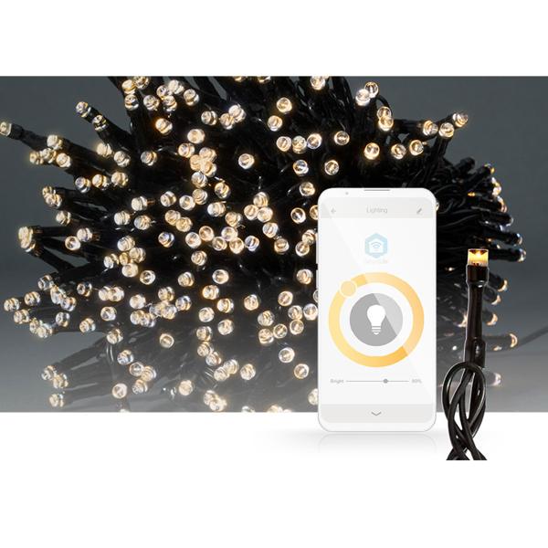 SmartLife LED Lichterkette, 400 LEDs, 20 Meter: warmweiss, 7 Muster, dimmbar, IP65 – langlebige und dekorative Aussenbeleuchtung