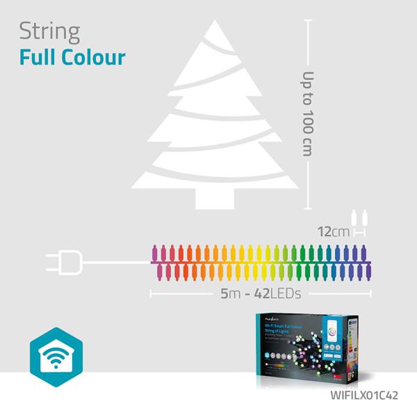 Bunte SmartLife LED Lichterkette: 42 RGB LEDs, 8 Lichtmuster, IP65, 5m – App-Steuerung für stimmungsvolle & farbenprächtige Beleuchtung