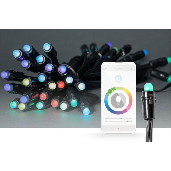 Wetterfeste RGB SmartLife LED-Lichterkette: 48 LEDs, 10,8 m, multicolor, App-Steuerung, IP65 – individuelle Beleuchtung für jeden Anlass