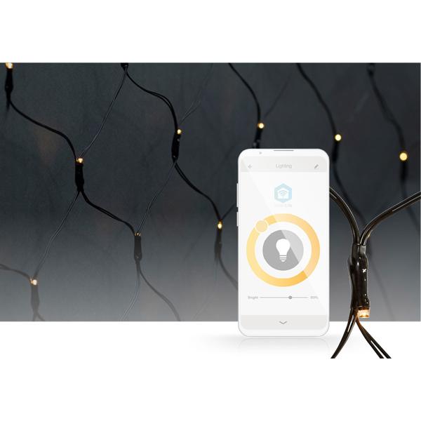 WLAN LED Lichternetz 3x3m - 400 dimmbare LEDs, 7 Muster, IP65 - App-, Google Assistant- & Alexa-Steuerung für Innen & Aussen