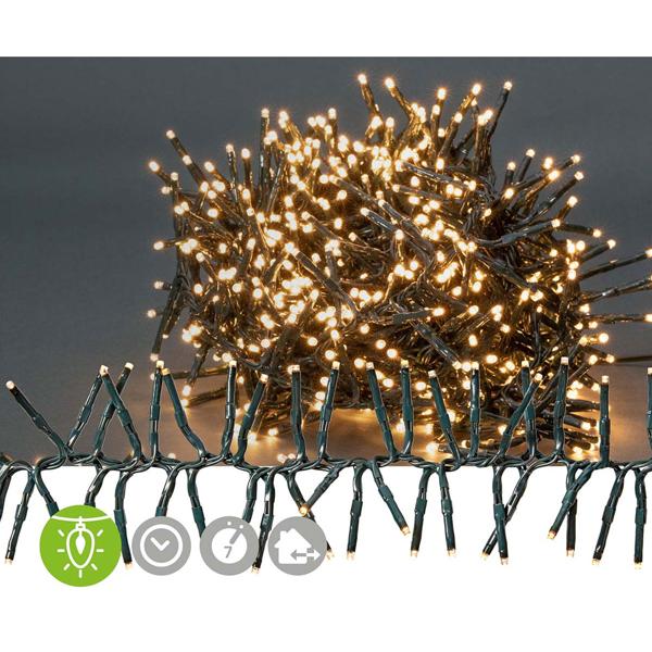LED Lichterkette 576 LEDs - Warmweiss für Innen & Aussen mit IP44 Spritzschutz - 7 Lichtmuster, 4.2m Länge, 6h-Timer - Weihnachtsdeko