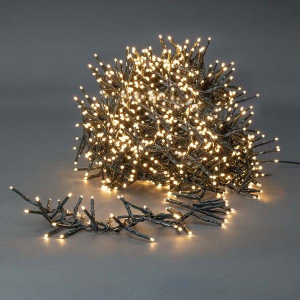 LED Lichterkette warmweiss - 1512 LEDs, 11m Länge, 7 Lichtmuster & Timer - Ideal für Innen- & Aussenbereiche (IP44), grünes Kabel