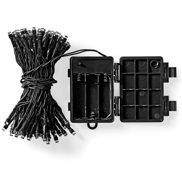 LED Lichterkette 14,4 m, 192 LEDs, warmweiss, batteriebetrieben, 7 Lichtmuster, IP44, energiesparend & flexibel für Innen- & Aussenbeleuchtung