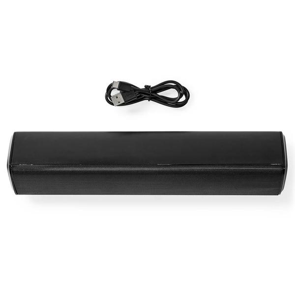 Bluetooth Soundbar Lautsprecher - 18W Spitzenleistung RGB-Beleuchtung für Party Gaming - 6h Akku TWS Mikrofon AUX - Schwarz