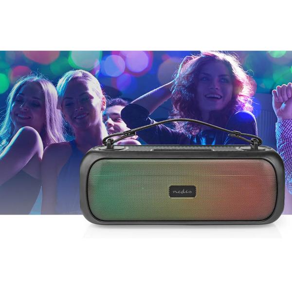 45W Bluetooth Partylautsprecher mit Sprachsteuerung & IPX5 wetterfest, schwarz – Kraftvoller Sound für jede Party & Outdoor-Einsatz