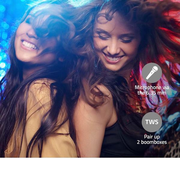 Premium Bluetooth Lautsprecher (120W) mit Subwoofer, Sprachsteuerung & RGB-LED – Akku, IPX5, edles Design – Ultimatives Klangerlebnis