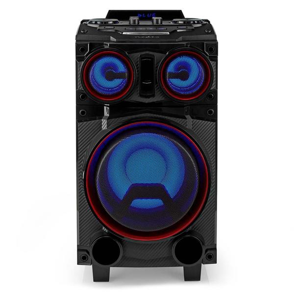 Bluetooth Lautsprecher 120W, Party-Box mit Subwoofer, LED-Licht & Trolley-System – Mobiler, kabelloser Lautsprecher für Partys