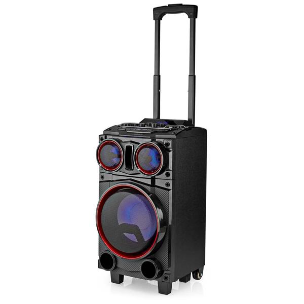 Bluetooth Lautsprecher 120W, Party-Box mit Subwoofer, LED-Licht & Trolley-System – Mobiler, kabelloser Lautsprecher für Partys