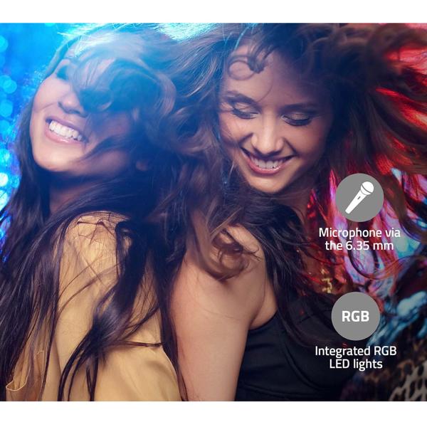 Bluetooth Lautsprecher 120W, Party-Box mit Subwoofer, LED-Licht & Trolley-System – Mobiler, kabelloser Lautsprecher für Partys