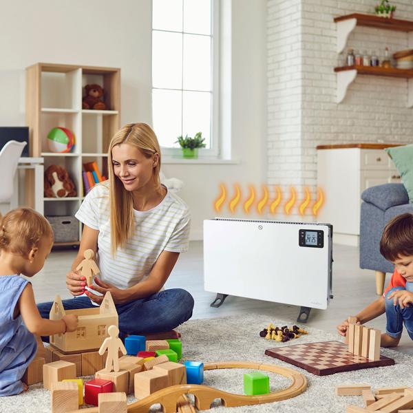 SmartLife Konvektor Heizung - Wi-Fi, Sprachsteuerung, LCD-Display, Thermostat - 2000W, 3 Heizstufen, ideal bis 20m², Frostschutz