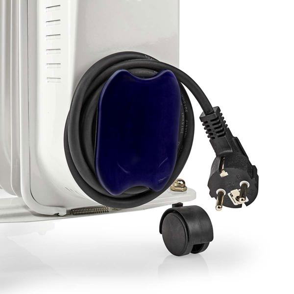 Mobiler 9-Rippen Ölradiator, (23,9x62,5x36,8 cm), 800-2000W: Heizkörper mit Rollen, weiss, für flexible Wärme, leistungsstark und praktisch