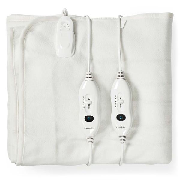 Hochwertiges Wärmeunterbett für 2 (160x140cm): Elektrische Heizdecke mit 2 Fernbedienungen. Beheizbare Unterdecke in Creme für wohlige Wärme