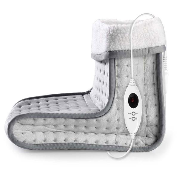 Elektrischer Fusswärmer: 6 Heizstufen, 100W - Kuschelig weiches & waschbares Innenfutter - Gegen kalte Füsse, für maximale Entspannung