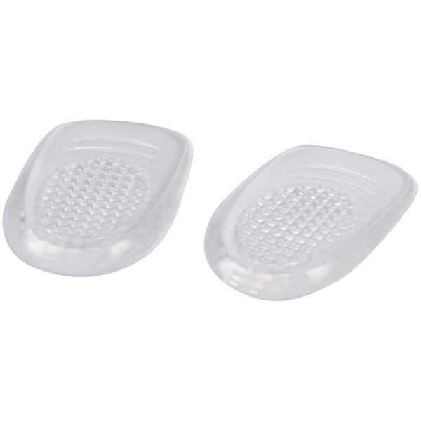 Geleinlagen 2er Set - elastisches Fersenkissen zur Druckentlastung & Reduzierung von Fersenschmerzen - transparent, selbstklebend, für alle Schuhe