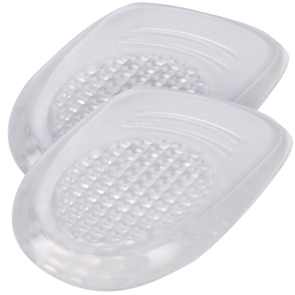 Geleinlagen 2er Set - elastisches Fersenkissen zur Druckentlastung & Reduzierung von Fersenschmerzen - transparent, selbstklebend, für alle Schuhe