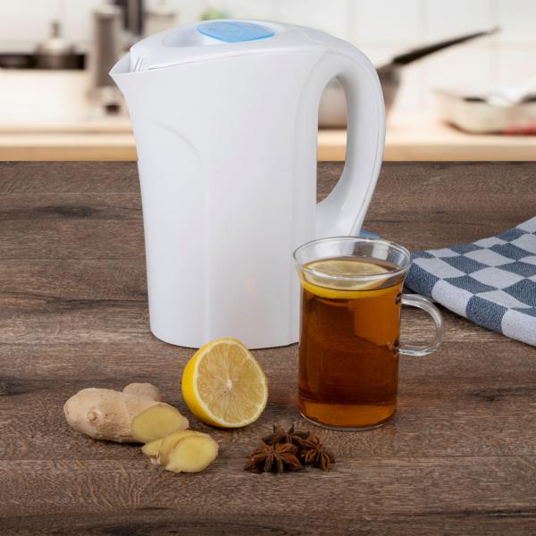 Kompakter und leistungsstarker Wasserkocher, 1 Liter, 1000 Watt – schnelles Aufkochen, modernes Design in Weiss, ideal für Tee, Kaffee & mehr