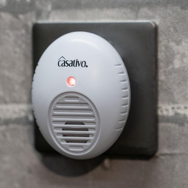 Hocheffektiver Ultraschall-Insektenvertreiber für die Steckdose, weiss, Raumgrösse bis 47 m², Mücken- und Moskitoabwehr für Haus und Wohnung