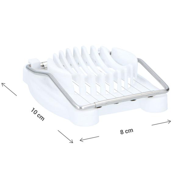 Eierschneider mit 8 Edelstahl-Drähten - Perfekte Eierscheiben für Salate, Sandwiches & Gerichte - Spülmaschinenfest - Kunststoff/Edelstahl 8x10.5x2.6cm