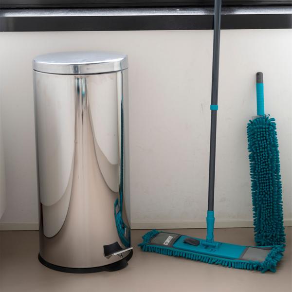 7-teiliges Mikrofaser-Reinigungsset - Teleskop-Stiel 68-120cm - Wischmopp, Staubwedel, Abzieher für streifenfreie Reinigung aller Oberflächen