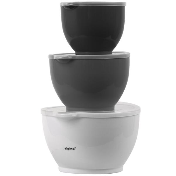 3er-Set Rührschüsseln mit Deckel - 1,2 L, 2 L, 3,4 L Volumen - Mikrowellen- & spülmaschinengeeignet - Stapelbar - Optimaler Schutz vor Insekten & Staub