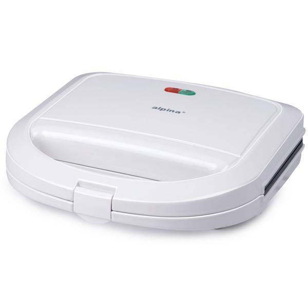 Sandwichmaker Weiss 750W - Für 2 knusprige Toasts & schnelle Mahlzeiten - Antihaftbeschichtung - Ideal für Küche, Büro & Camping