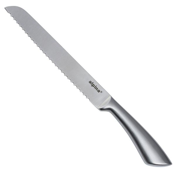 Küchenmesser mit Wellenschliff-Klinge - Edelstahl Brotmesser für Brot, Gebäck & Braten - Ergonomischer Griff, 33.5x2.8x4cm, 170g - Robust & leicht zu reinigen