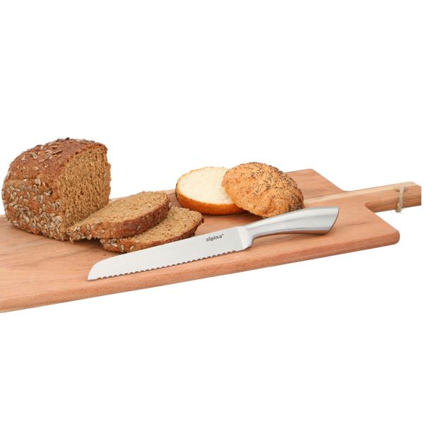 Küchenmesser mit Wellenschliff-Klinge - Edelstahl Brotmesser für Brot, Gebäck & Braten - Ergonomischer Griff, 33.5x2.8x4cm, 170g - Robust & leicht zu reinigen
