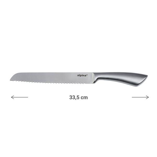 Küchenmesser mit Wellenschliff-Klinge - Edelstahl Brotmesser für Brot, Gebäck & Braten - Ergonomischer Griff, 33.5x2.8x4cm, 170g - Robust & leicht zu reinigen