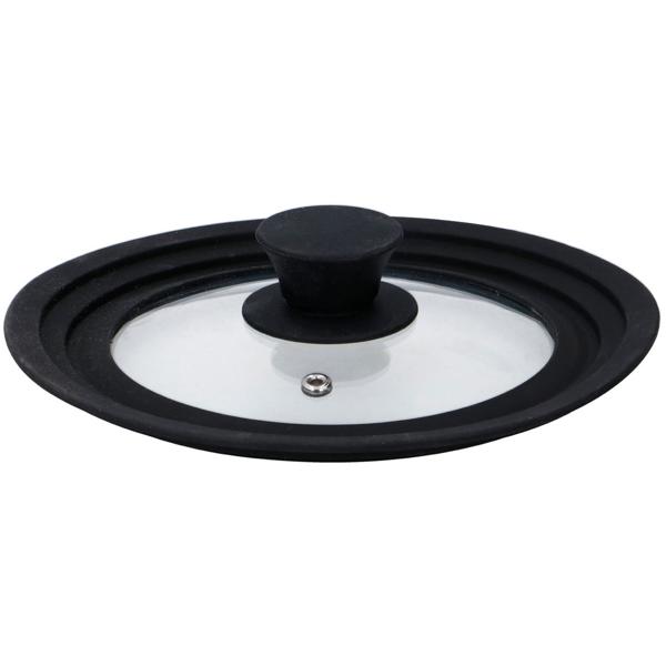 Universaldeckel Glas mit Silikonring - für Töpfe & Pfannen 16/18/20 cm - schützt vor Kratzern - spülmaschinenfest - 417g - mit Entlüftungsloch