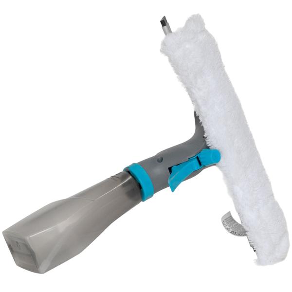 Fensterreiniger mit Sprühfunktion & Mikrofaserbezug - Für streifenfreien Glanz auf Glas, Fliesen & Spiegel - 240ml Tank - 25x26x8 cm