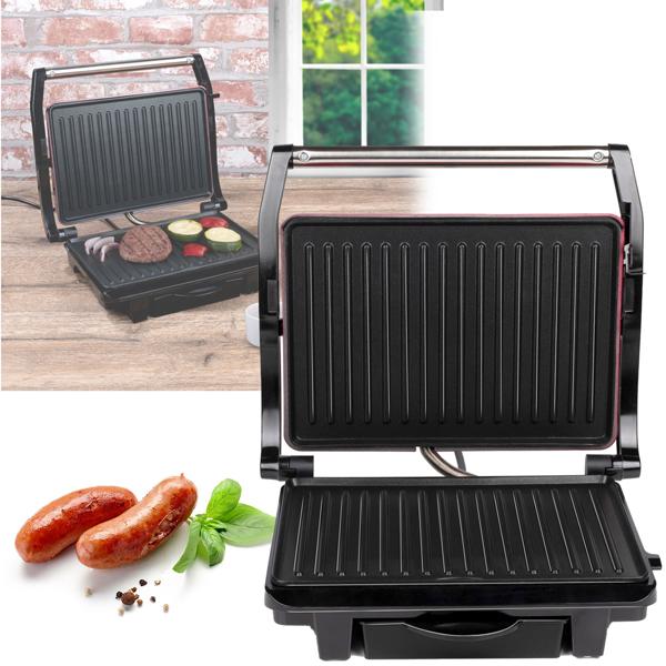 Leistungsstarker Kontaktgrill für Panini, Toasts, Steaks & Gemüse – 1000 W, antihaftbeschichtet, kompakt, schnell aufheizend, ideal für Zuhause