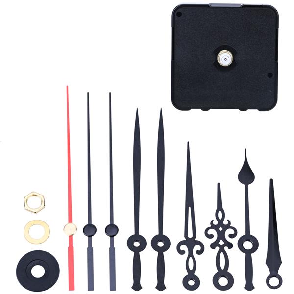 2er Set Geräuschloses Uhrwerk Komplettset mit 3 verschiedenen Zeigersätzen, leise schleichende Zeiger ohne Ticken, stabiles Gehäuse, Batteriebetrieb