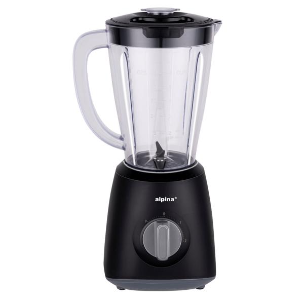 Leistungsstarker Standmixer mit Edelstahlklingen, schwarz, 1,5 l Fassungsvermögen, 2 Geschwindigkeiten, 400 W, ideal für Smoothies, Shakes & mehr