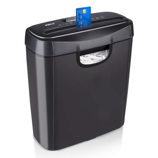 Robuster Aktenvernichter – schwarz, mit Streifenschnitt für A4-Papier & Kreditkarten, sicher & zuverlässig für Büro & Zuhause, kompakt & effizient