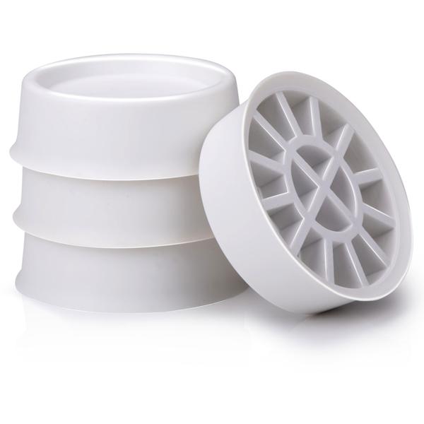 Vibrationsdämpfer 4er-Set - Reduziert Geräusche & Vibrationen für Waschmaschine, Trockner, Geschirrspüler - Bodenschutz & Antirutsch weiss - 4.5x4.5x2.2cm