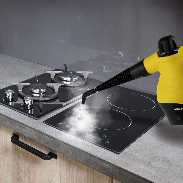 Tragbarer Dampfreiniger - 10 Aufsätze, löst Schmutz & desinfiziert ohne Chemie - 900-1050 Watt, 2,5-3,5 bar, schnell einsatzbereit (3 Min.)