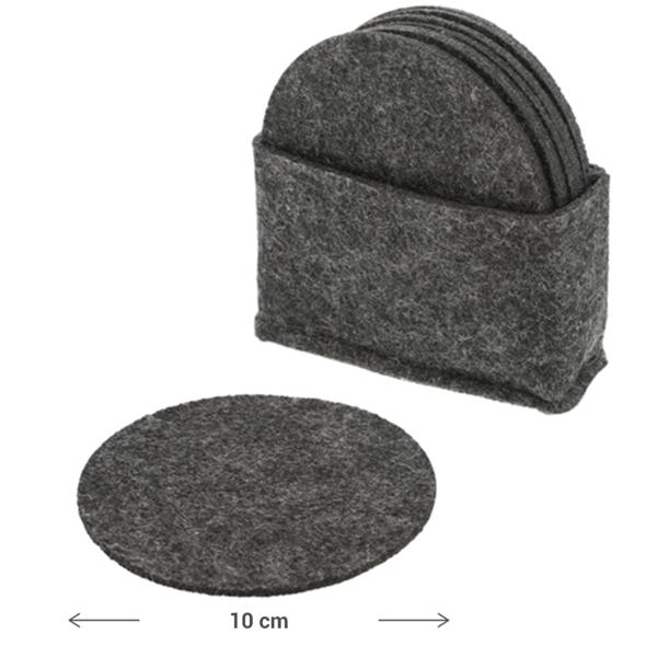 Filz Untersetzer rund 8er Set - Ø 10 cm - schützt Oberflächen effektiv vor Flecken & Kratzern - Polyester Filz 450g/m² Öko Tex Standard